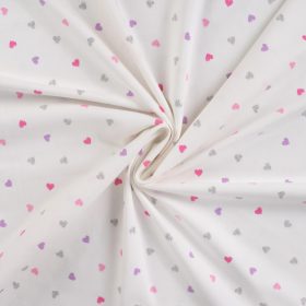 Mintás jersey /  glitteres, apró szív mintás 
