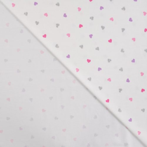 Mintás jersey /  glitteres, apró szív mintás 