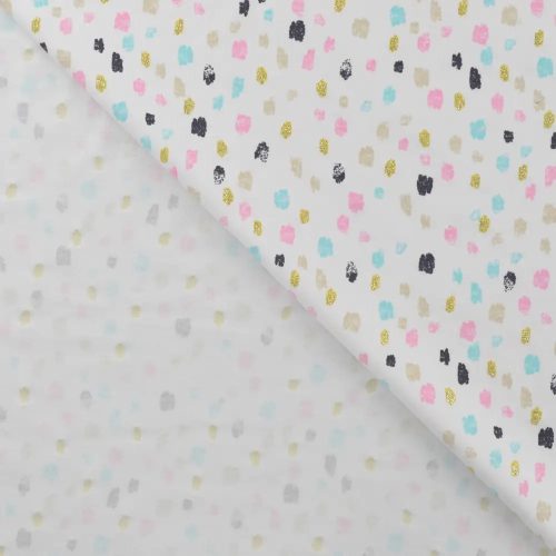 Mintás jersey / arany  glitteres,  csillogós, foltos 