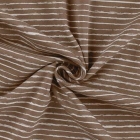 Mintás jersey / taupe alapon csíkos
