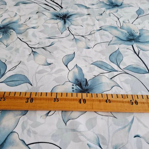 Pamutvászon /  kék virágok