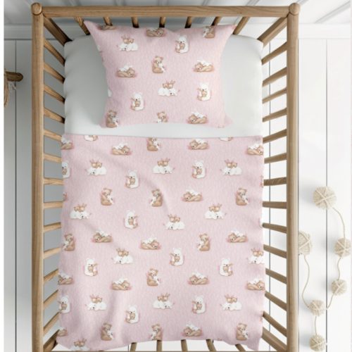 Pamutvászon /  alvó maci és nyuszi