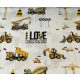 Pamutvászon / sárga munkagépek 240 cm széles 