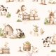 Pamutvászon /  tanyasi barátok – farm mintás 